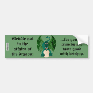 Funny Dragon Bumper Sticker
