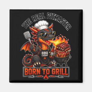 Funny Dragon Grill Master Magnet