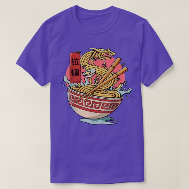 Funny Dragon Kaiju Ramen Japan Noodle Food  T-Shirt (Design Front)