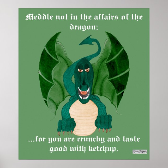 Funny Dragon Poster (Front)
