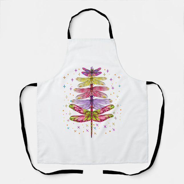 Funny Dragonfly Christmas Tree  Apron (Front)