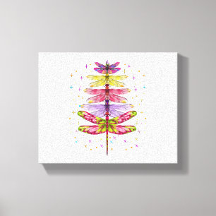 Funny Dragonfly Christmas Tree Canvas Print