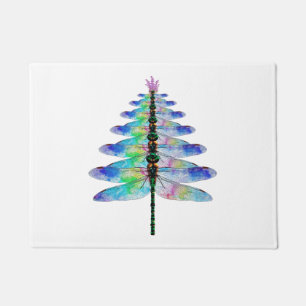 Funny Dragonfly Christmas Tree Doormat