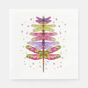 Funny Dragonfly Christmas Tree Napkin