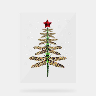 Funny Dragonfly christmas tree ornaments leopard Acrylic Sign