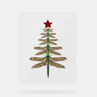 Funny Dragonfly christmas tree ornaments leopard Acrylic Sign