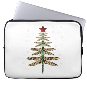 Funny Dragonfly christmas tree ornaments leopard Laptop Sleeve