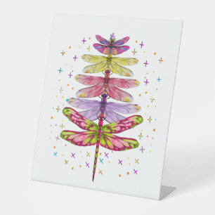 Funny Dragonfly Christmas Tree Pedestal Sign