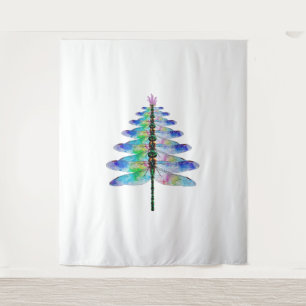 Funny Dragonfly Christmas Tree Tapestry