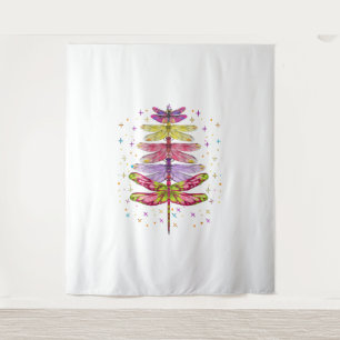 Funny Dragonfly Christmas Tree  Tapestry