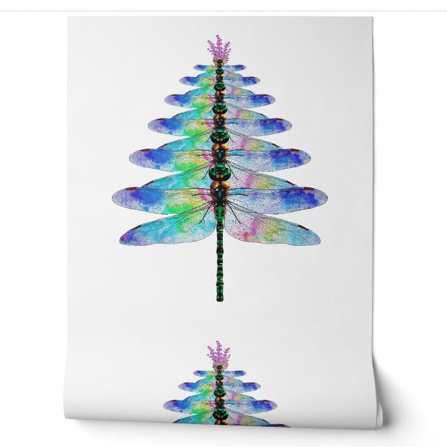 Funny Dragonfly Christmas Tree Wallpaper (Unrolling)