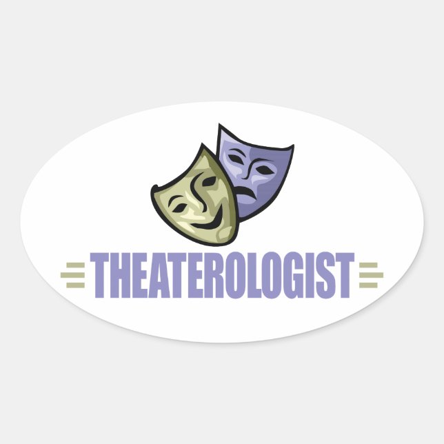 Funny Drama Theatre Oval Sticker (Front)