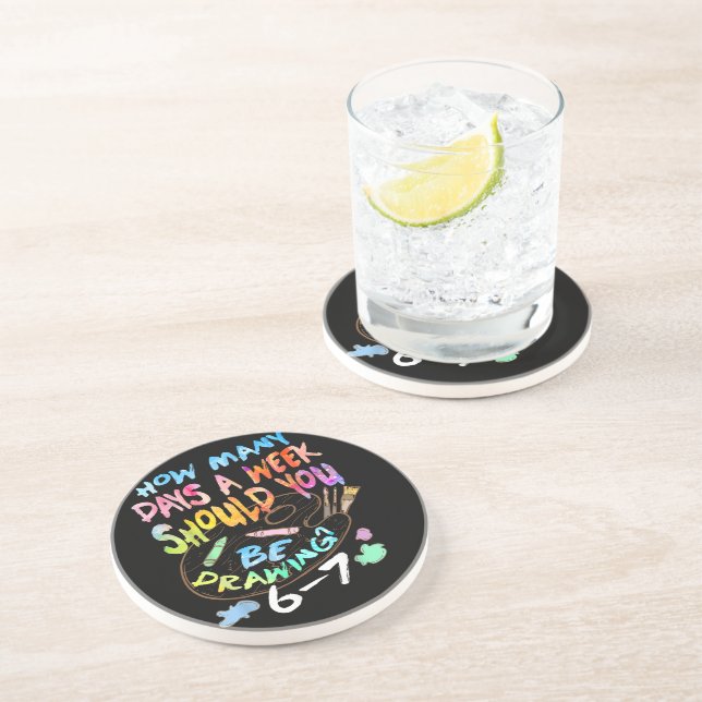 Funny Drawing Sketching Artist  Coaster (Side)