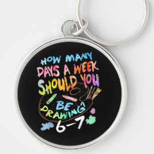 Funny Drawing Sketching Artist Key Ring