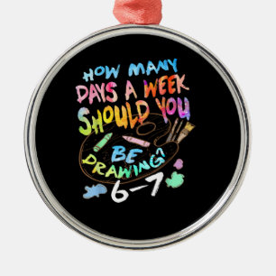Funny Drawing Sketching Artist  Metal Tree Decoration