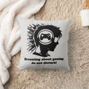 Funny dreaming Gamer add text Cushion