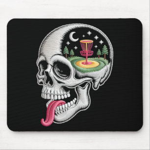 Funny Dreaming Skull Disc Golf Lover Dad Husnd Dis Mouse Mat