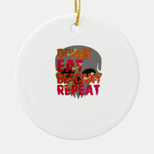 Funny Drink Eat Be Scary Halloween Design Creative Ceramic Tree Decoration