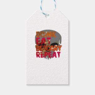 Funny Drink Eat Be Scary Halloween Design Creative Gift Tags