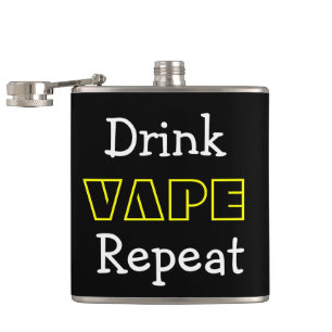 Funny Drink Vape Repeat Hip Flask