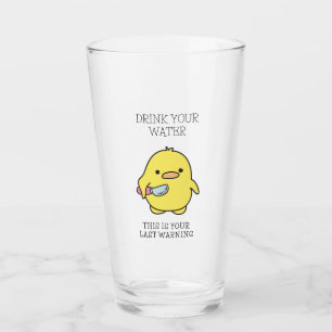 Funny Drink Your Water Reminder From A Cute Duck Glass