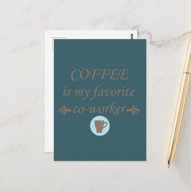 Funny drinker coffee quotes postcard (Front/Back In Situ)