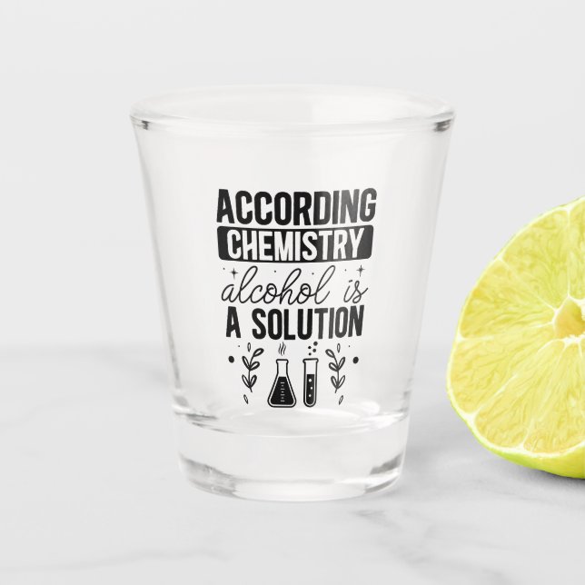 funny drinking chemistry word art shot glass (Front)