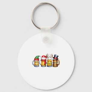 Funny Drinking Christmas Santa Beer Christmas Ligh Key Ring