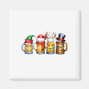 Funny Drinking Christmas Santa Beer Christmas Ligh Magnet