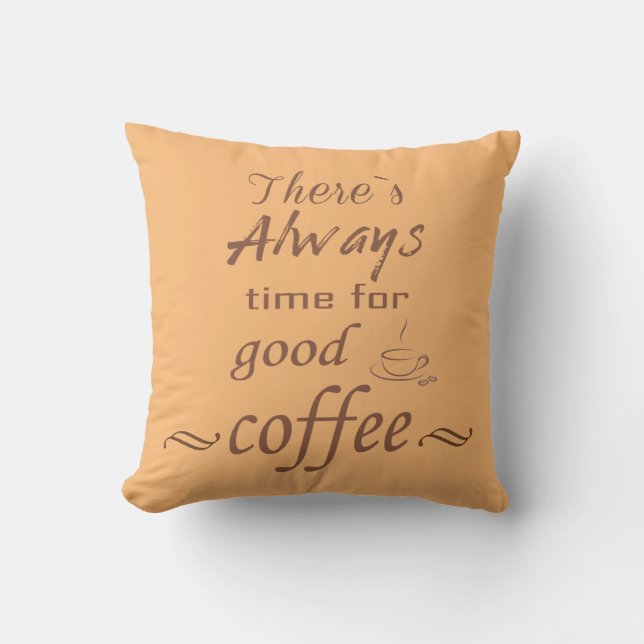 Funny drinking coffee quotes caffeine cushion (Front)