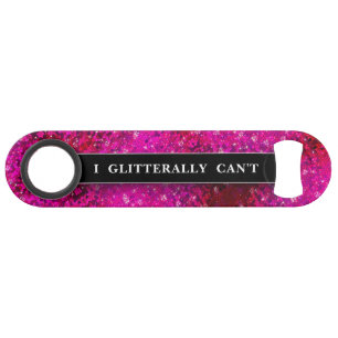 Funny Drinking Joke Hot Pink Glitter Monogram Name