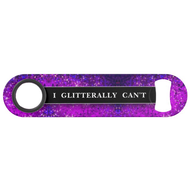 Funny Drinking Joke Purple Glitter Monogram Name (Front (Horizontal))