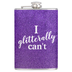 Funny Drinking Quotes Glitter Sparkle Glam Stylish Hip Flask