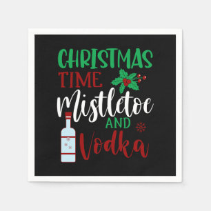 Funny drinking vodka Christmas party Napkin