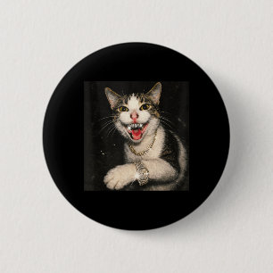 Funny Drip Cat Meme Hip Hop Bling Gangster Kitten 6 Cm Round Badge