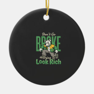 Funny Drip Dog Money Quote Ceramic Tree Decoration