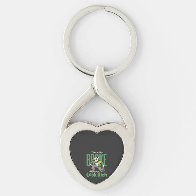 Funny Drip Dog Money Quote Key Ring (Front)