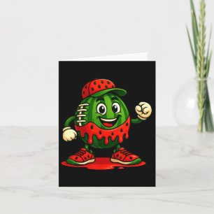 Funny Dripping Watermelon Football Watermelon Day Card
