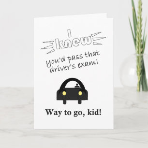 funny drivers test congratulations card