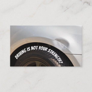 Funny driving instructor driving school car repair business card
