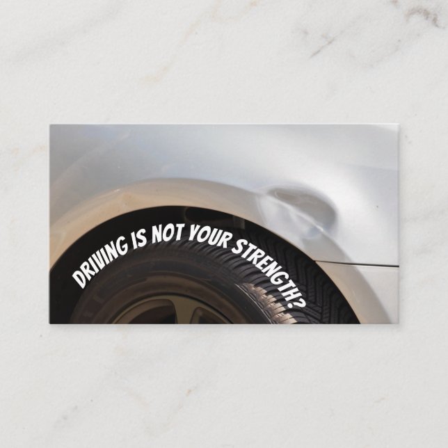 Funny driving instructor driving school car repair business card (Front)