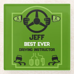 Funny Driving Instructor Gift Glass Coaster