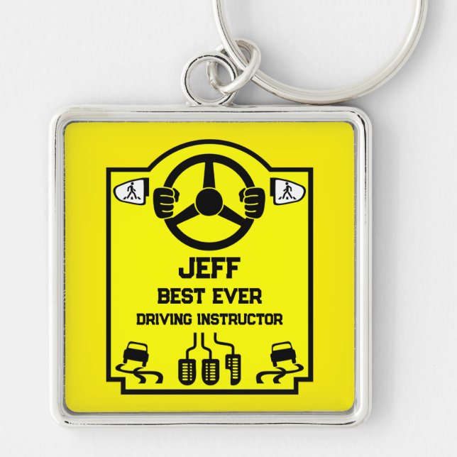 Funny Driving Instructor Gift Key Ring (Front)