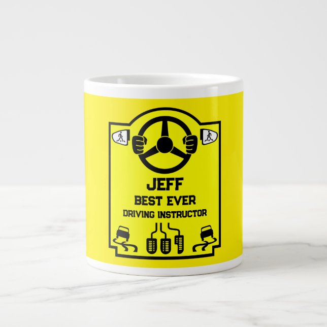 Funny Driving Instructor Gift Large Coffee Mug (Front)