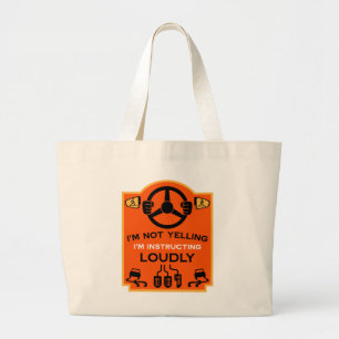 Funny Driving Instructor Gift Large Tote Bag