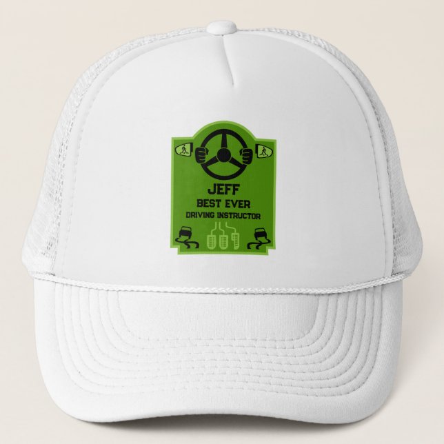 Funny Driving Instructor Gift Trucker Hat (Front)