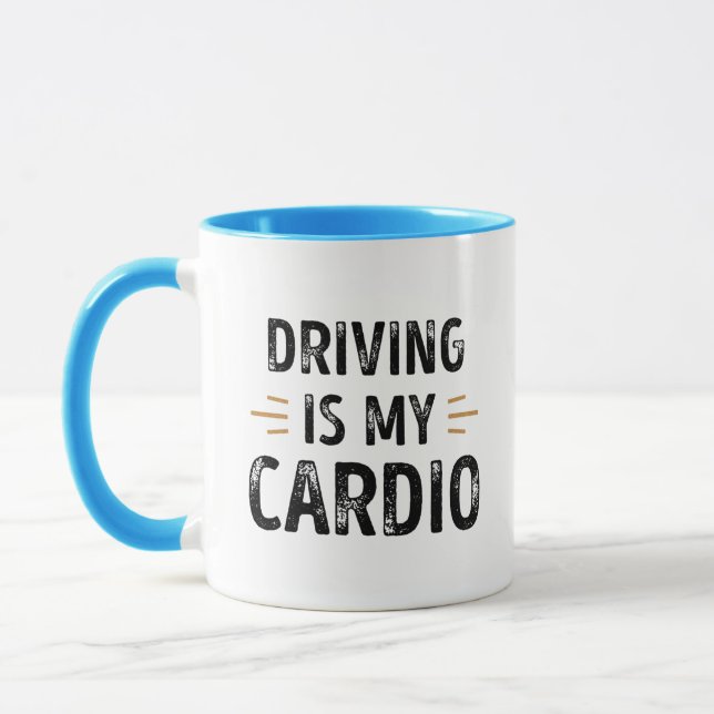 Funny Driving is my Cardio - car Gift Mug (Left)