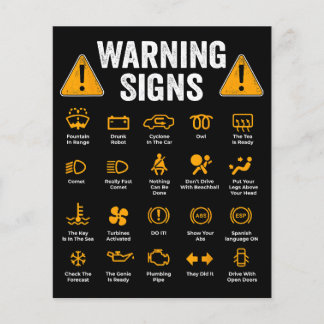 Funny Driving Warning Signs 101 Auto Mechanic Gift