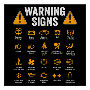 Funny Driving Warning Signs 101 Auto Mechanic Gift