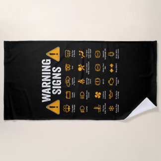Funny Driving Warning Signs 101 Auto Mechanic Gift Beach Towel